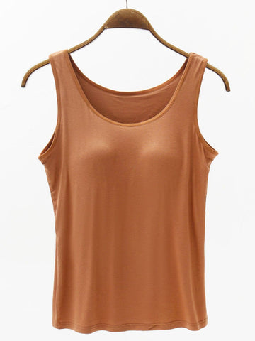 Full Size Wide Strap Modal Tank with Bra