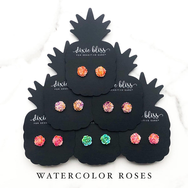 NEW WATERCOLOR ROSES DIXIE BLISS EARRINGS