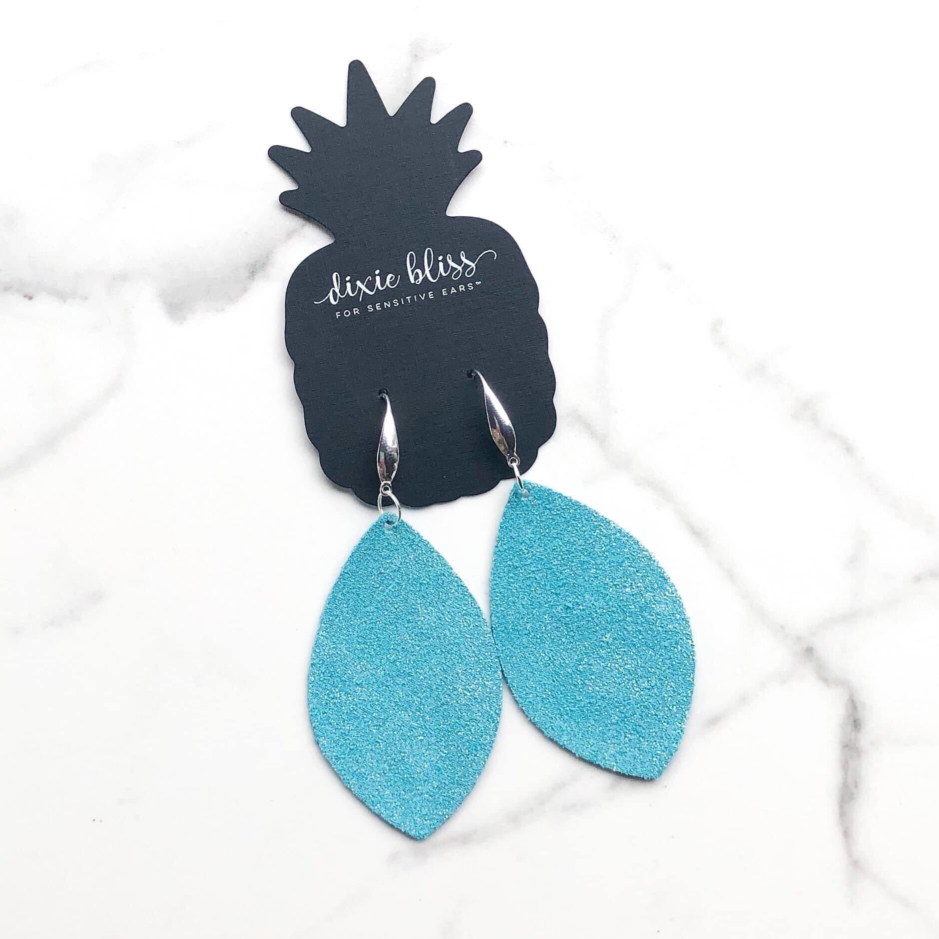 NEW SYDNEY IN AQUA SHIMMER DIXIE BLISS EARRINGS