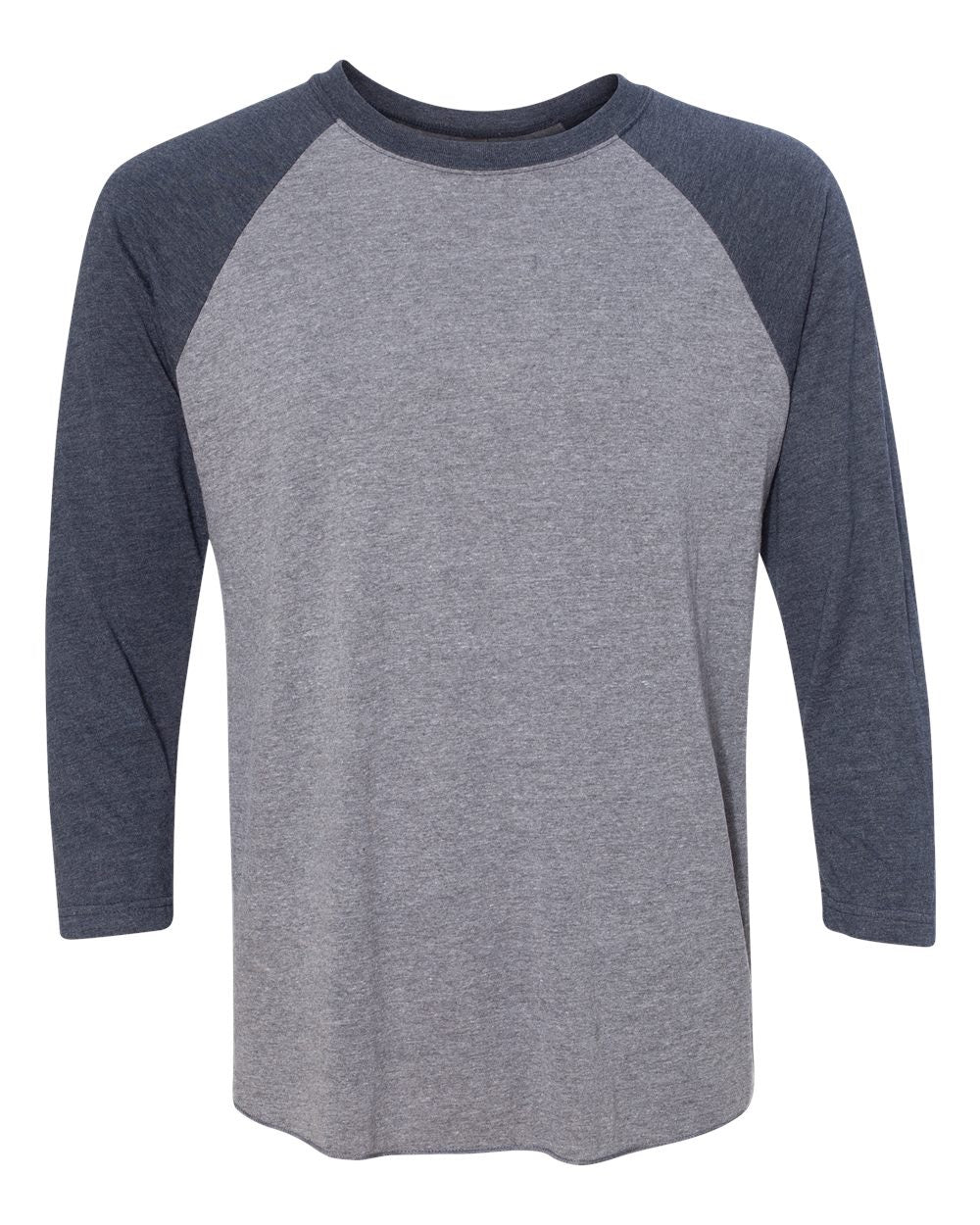 Dark Grey with navy sleeves Plain  baseball tee