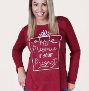 MY PRESENCE IS YOUR PRESENT LONG SLEEVE TEE
