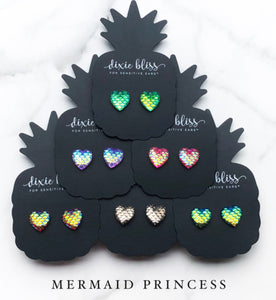 MERMAID PRINCESS HEART DIXIE BLISS EARRINGS