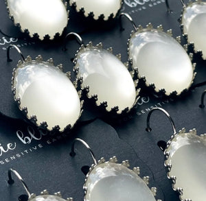 Princess Lever-backs in Pearl Cat Eye Dixie Bliss Earrings