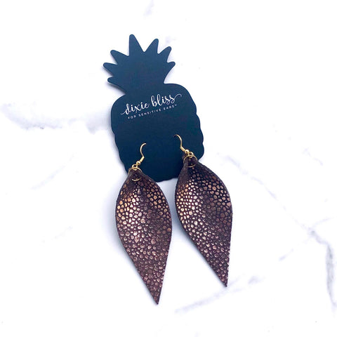 Avalon Dixie Bliss Leather earrings *copper