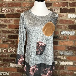 Light Grey tunic with floral detail