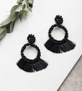 Full of Flair Beaded Fringe G&E Earrings