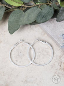 Small Thick Hoop Earrings, Silver G&E