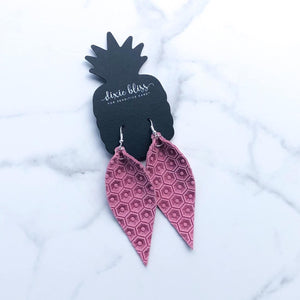 AVALON HONEYCOMB SORBET LEATHER DIXIE BLISS EARRINGS