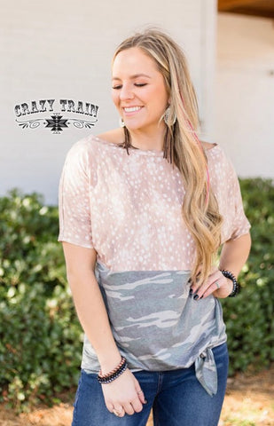 Fawntastic Crazy Train Knot top