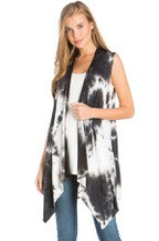 Tie Dye Black and White Vest