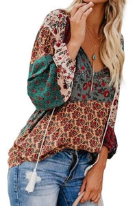 The Aubrey BoHo patchwork Top