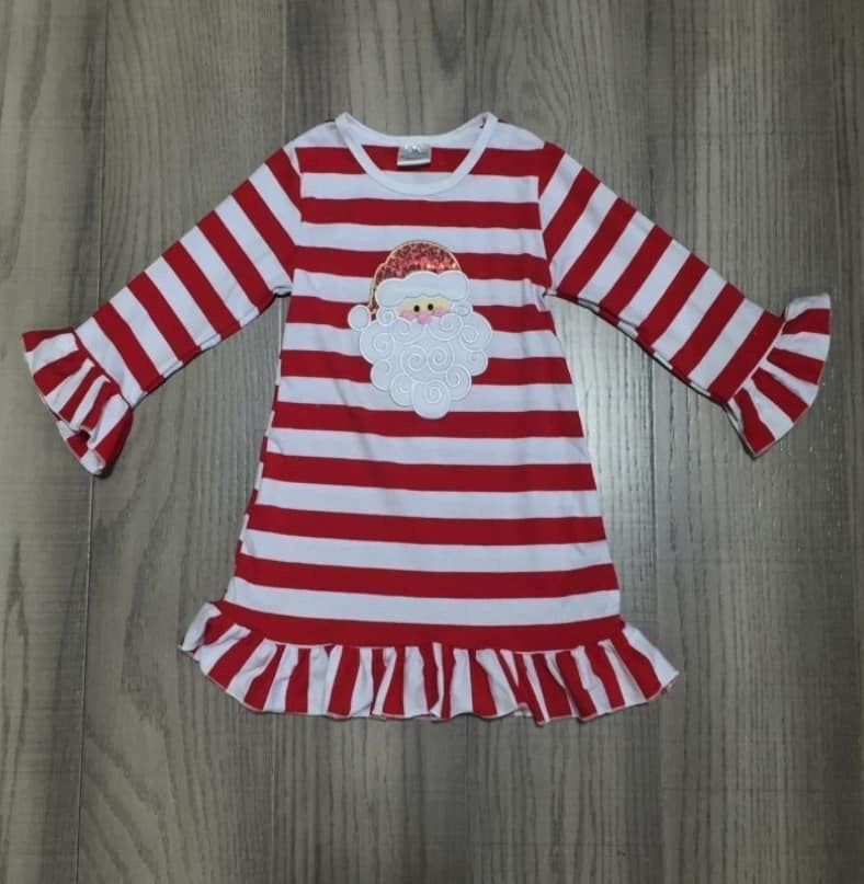 Kids Santa Striped Dress