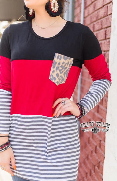 COFFEE DATE CRAZY TRAIN TUNIC IN RED