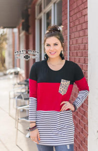 COFFEE DATE CRAZY TRAIN TUNIC IN RED