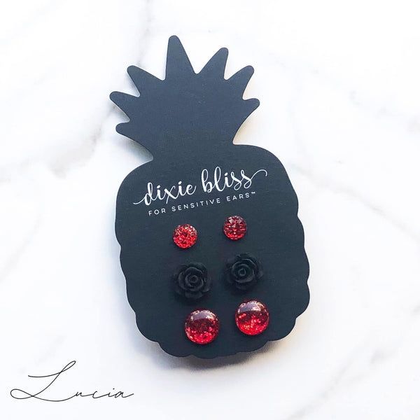 NEW LUCIA DIXIE BLISS EARRINGS TRIO SET