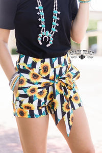 SunFlower Bow Crazy Train shorts